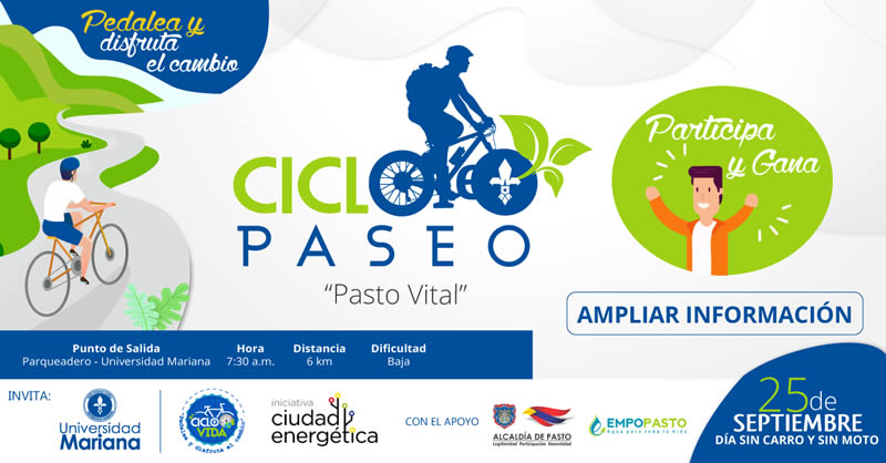 ESTE 25 DE SEPTIEMBRE, COMUNIDAD UNIVERSITARIA PARTICIPA CON PRIMER CICLO PASEO “PASTO VITAL”