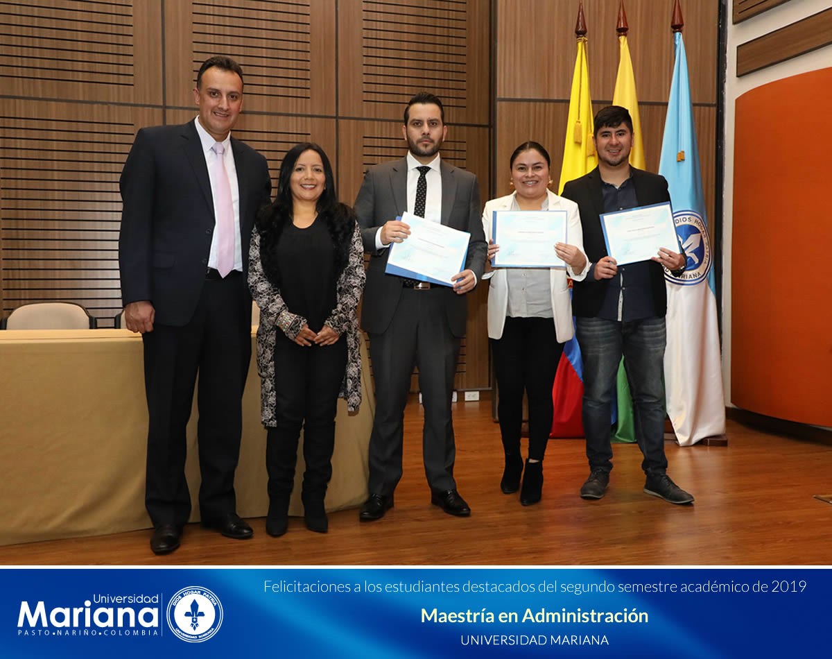 RECONOCIMIENTO ACADÉMICO A ESTUDIANTES DESTACADOS DE LA UNIVERSIDAD MARIANA - SEGUNDO SEMESTRE DE 2019