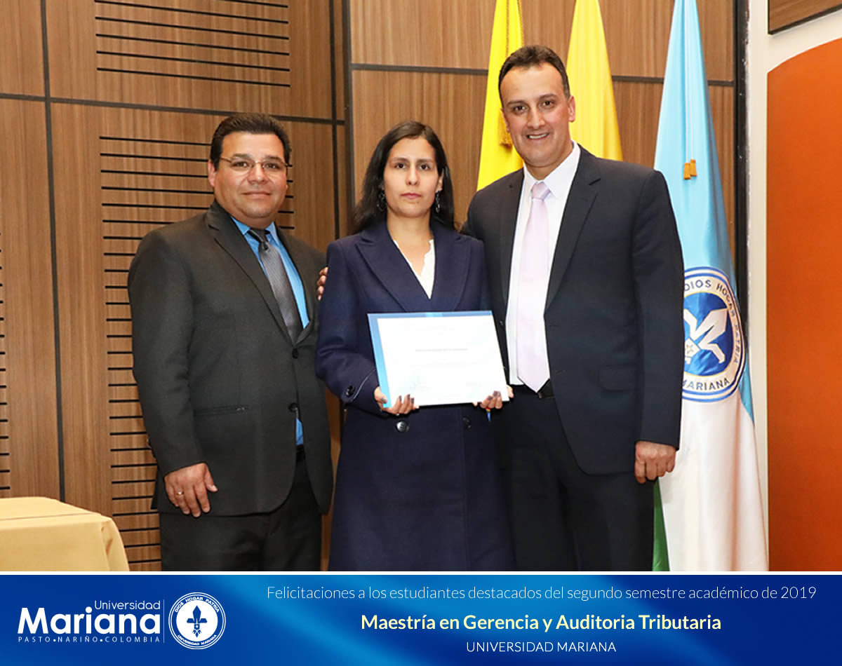 RECONOCIMIENTO ACADÉMICO A ESTUDIANTES DESTACADOS DE LA UNIVERSIDAD MARIANA - SEGUNDO SEMESTRE DE 2019