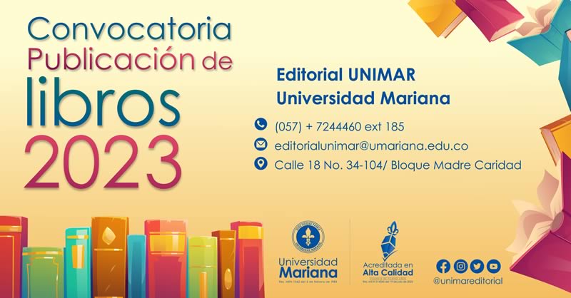 CONVOCATORIA PARA PUBLICACIÓN DE LIBROS 2023