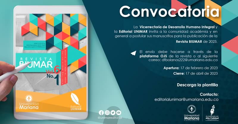 ABIERTA CONVOCATORIA PARA PUBLICACIÓN DE ARTÍCULOS EN REVISTA BIUMAR