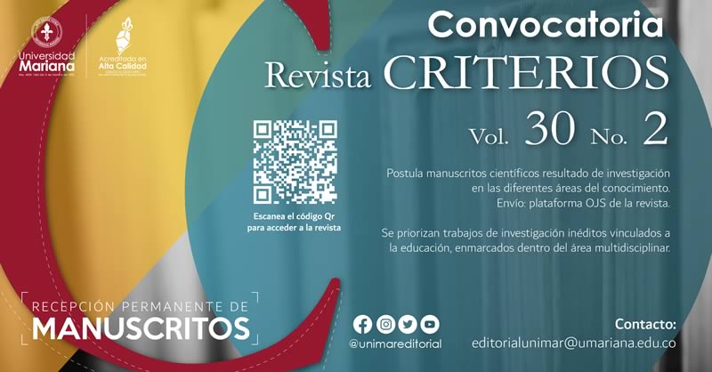 ABIERTA CONVOCATORIA PARA LA REVISTA CRITERIOS