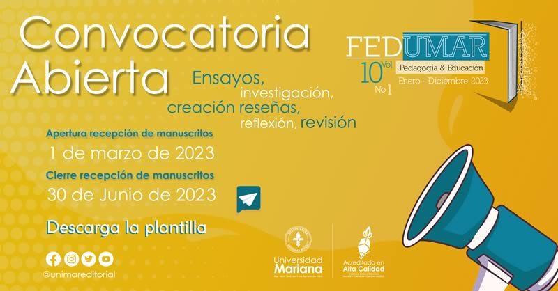 ABIERTA CONVOCATORIA PARA PUBLICACIÓN DE ARTÍCULOS EN LA REVISTA FEDUMAR