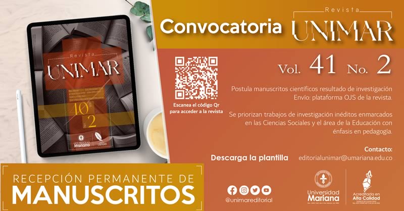 RECEPCIÓN DE MANUSCRITOS PARA REVISTA UNIMAR