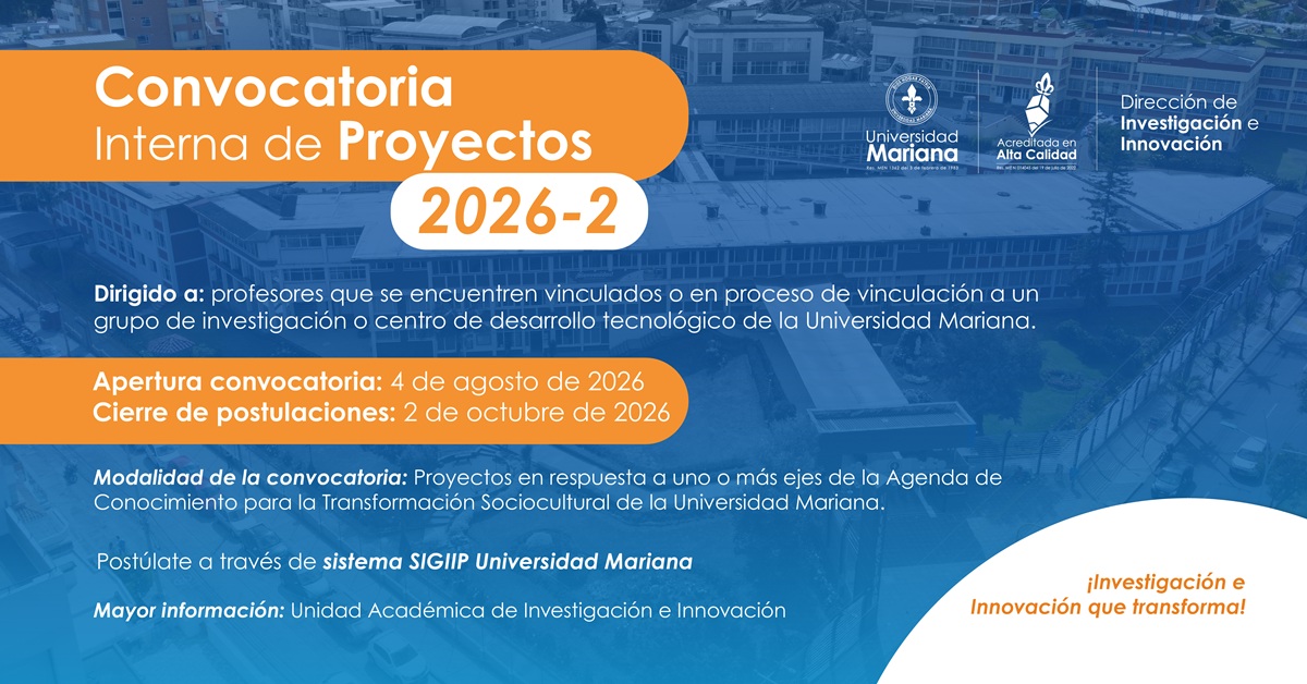 Convocatoria Interna de Proyectos 2026-2