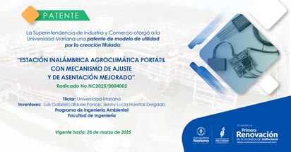 Noticia: Universidad Mariana obtiene patente por innovadora estación agroclimática portátil