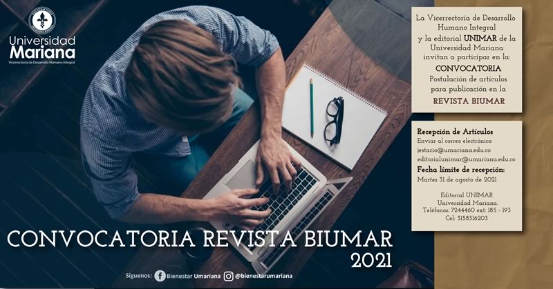 ABIERTA LA CONVOCATORIA DE POSTULACIÓN DE ARTÍCULOS PARA PUBLICACIÓN EN LA REVISTA BIUMAR