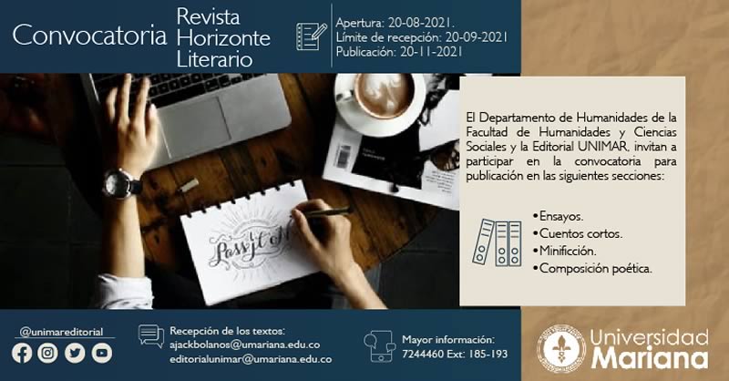 ABIERTA LA CONVOCATORIA DE POSTULACIÓN DE ARTÍCULOS PARA PUBLICACIÓN EN LA REVISTA HORIZONTE LITERARIO 2021