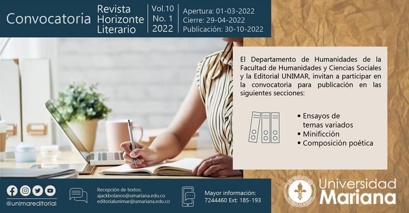 ABIERTA CONVOCATORIA DE POSTULACIÓN DE ARTÍCULOS PARA PUBLICACIÓN EN LA REVISTA HORIZONTE LITERARIO