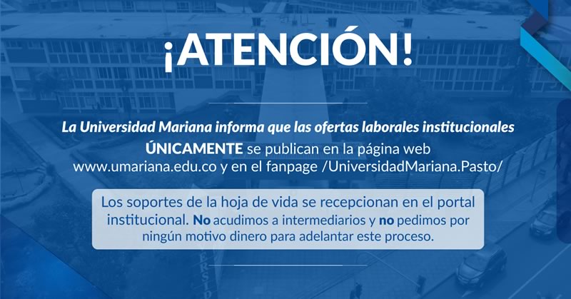 Universidad Mariana - Inscripciones abiertas